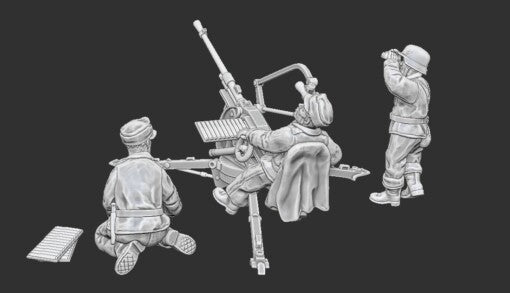 WW2 Finnish Breda Mod.35 anti aircraft gun and crew 15mm image 1
