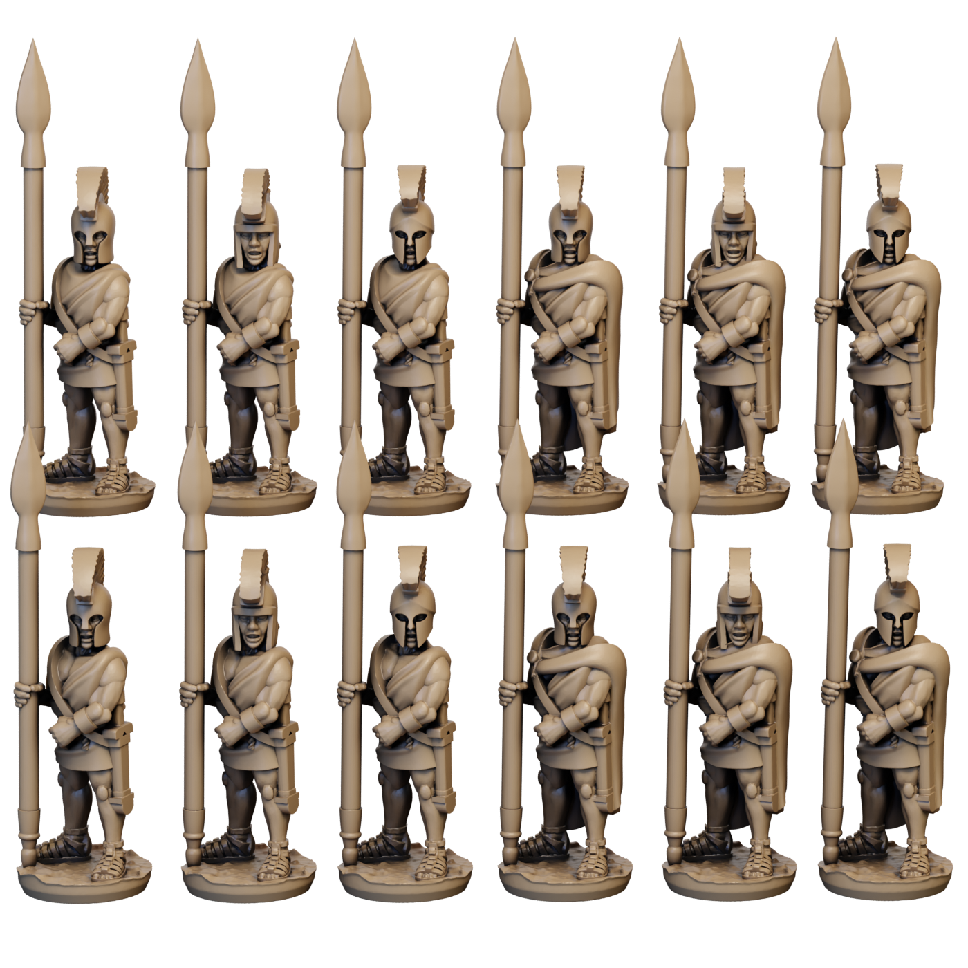 15mm Earlier Greek Unarmoured Hoplite Standing Unit image 0
