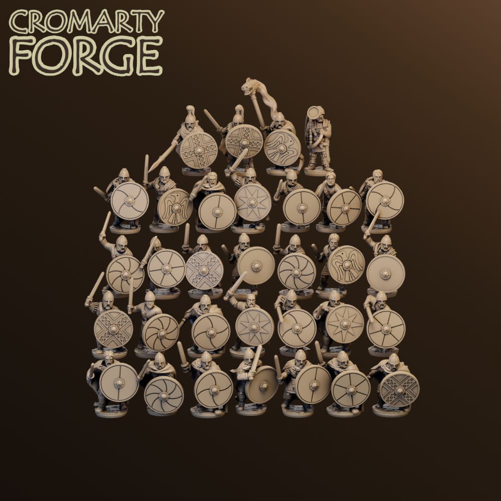 15mm Goth Warriors Attacking Unit image 0