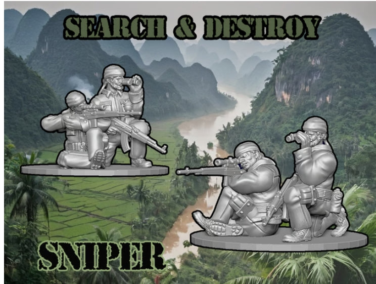 20mm USA Vietnam US Marines Sniper team 2 figs image 0