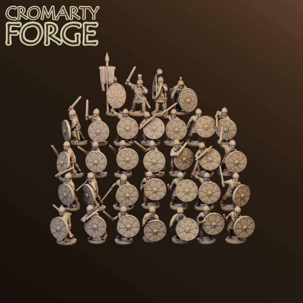 15mm Late Roman Unarmoured Infantry Attacking Sword Unit image 0