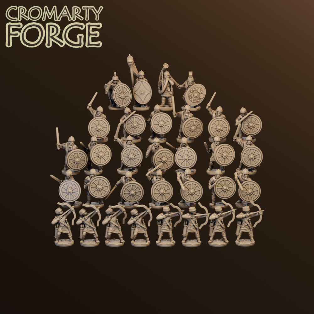 15mm Late Roman Armoured Infantry Attacking Sword With Archers Unit image 0