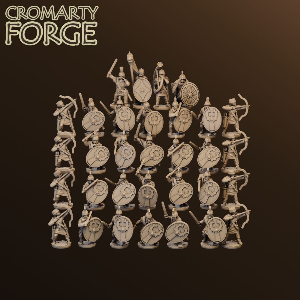 15mm Late Roman Palatina Infantry Attacking Sword With Archers Unit image 0