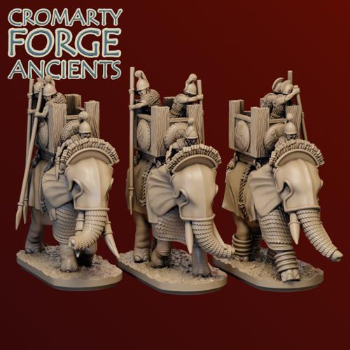 13.5mm Carthaginian Elephants armoured with tower Unit image 0