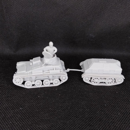 WW2 Japanese Type 94 Te Ke Tankette Early With Gas Trailer 15mm image 0