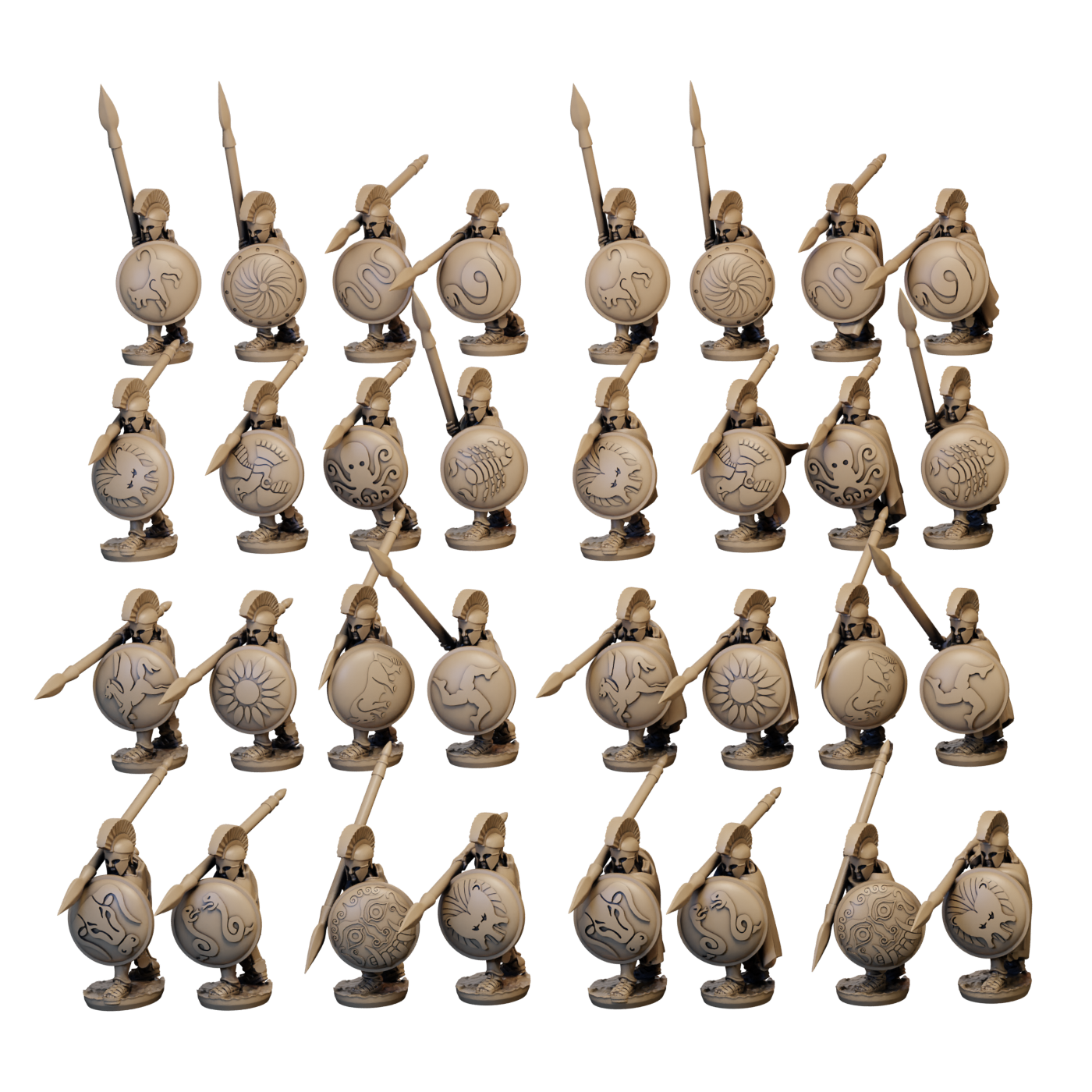 15mm Later Greek Armoured Hoplite Attacking Unit image 0