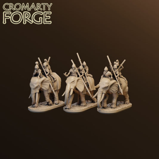 15mm Carthaginian Unarmoured Elephants With Bareback Crew Unit image 0