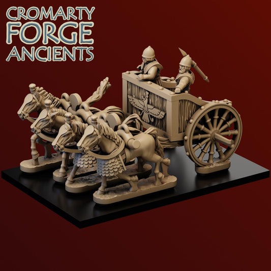 15mm Achaemenid Persian 4 Horse Chariots Unit