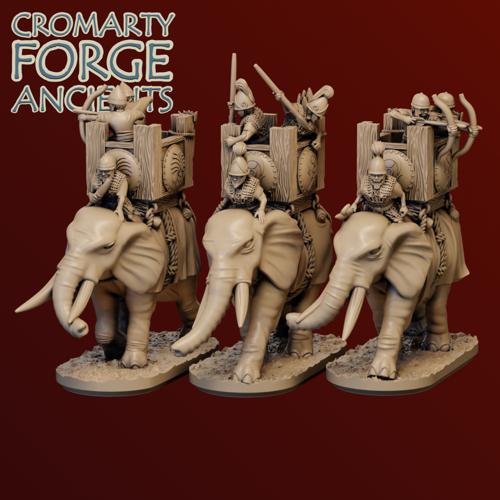 13.5mm Carthaginian Elephants unarmoured with tower Unit image 0